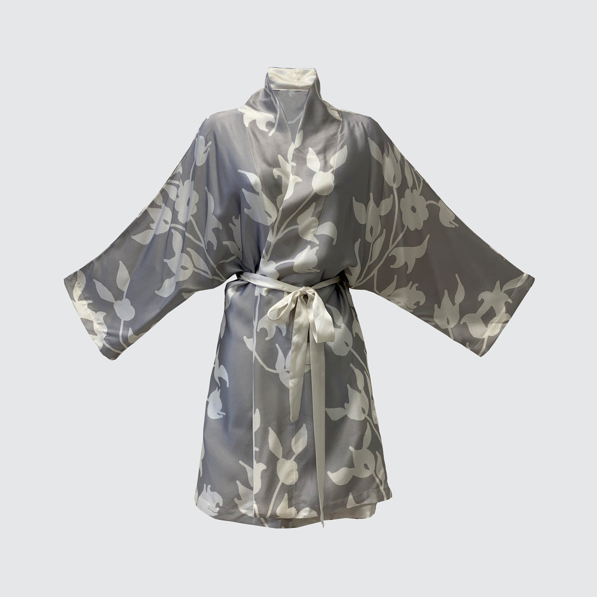 Grey silk robe hotsell