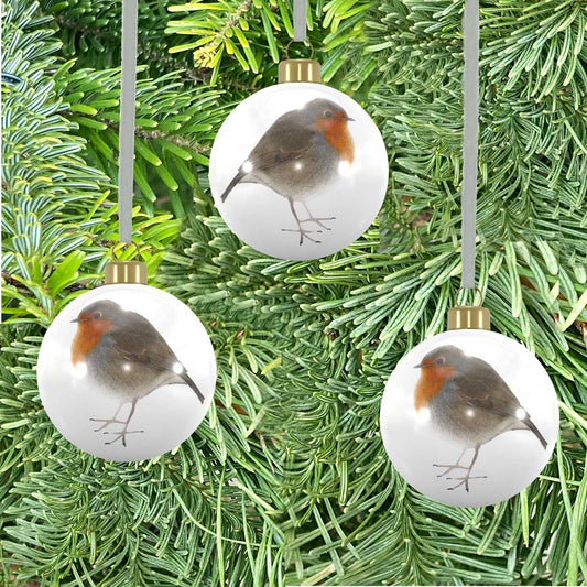 Bone China Bauble Decorations - 3 pack - Robin Design