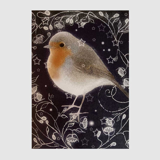 16 card pack Robin Christmas Cards - single design