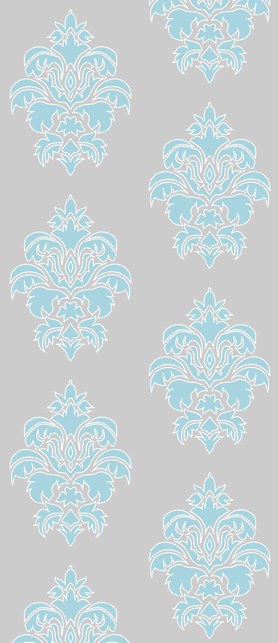 Wallpaper Hummingbird Damask Blue And Pale Blue  3750 per sq metre   Long Studio Design